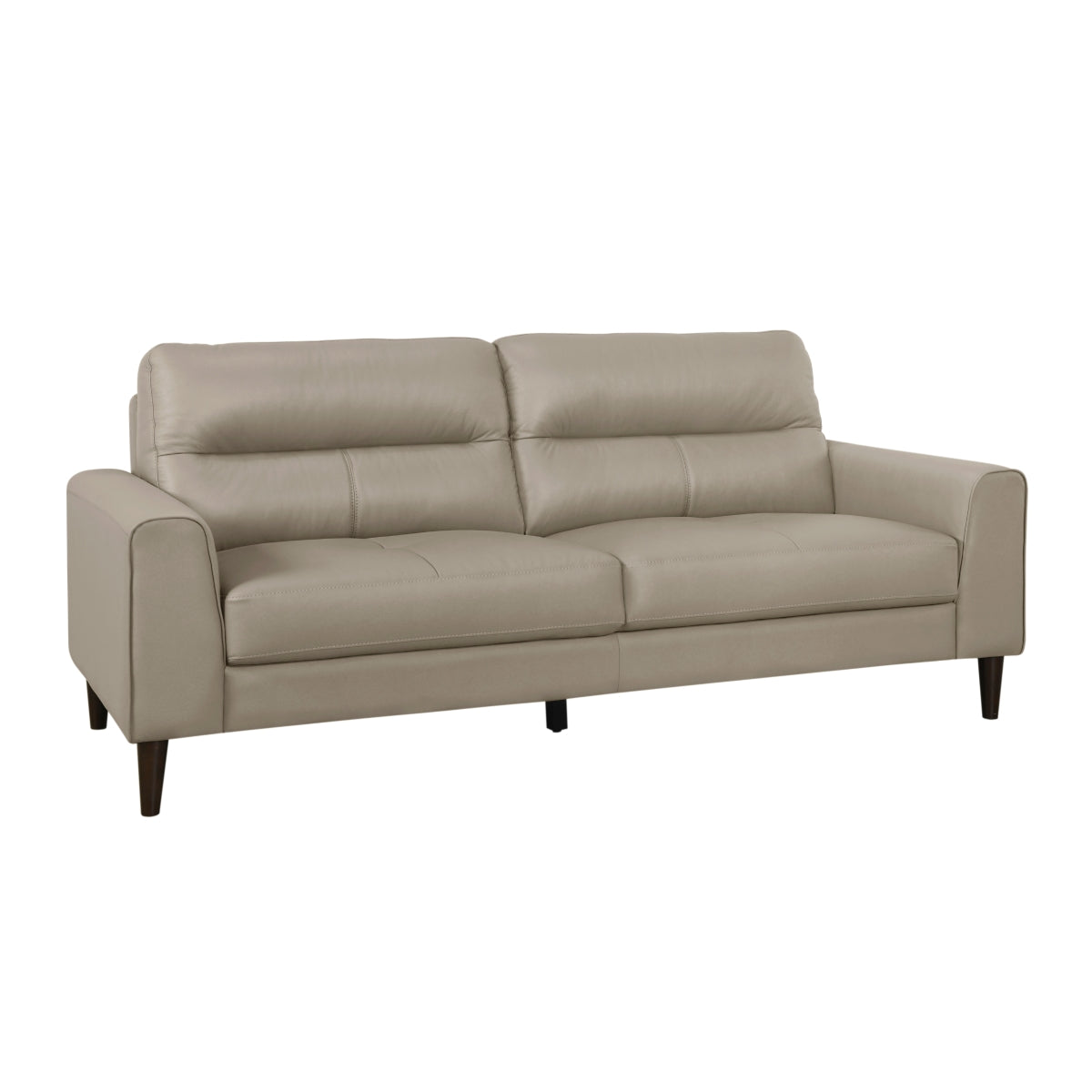 Lewes Latte Leather Sofa side view