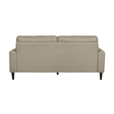Lewes Latte Leather Sofa detail of leather material