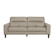 Lewes Latte Leather Sofa main view