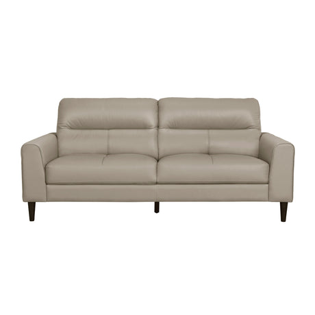 Lewes Latte Leather Sofa main view