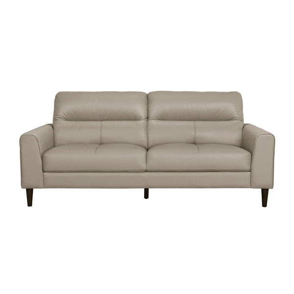 Lewes Latte Leather Sofa main view