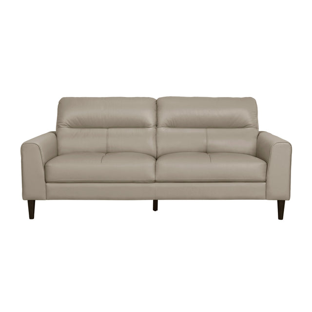Lewes Latte Leather Sofa main view