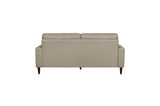 Side profile of Lewes Latte Faux Leather Love Seat
