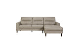 side view of Lewes Latte leather sectional sofa