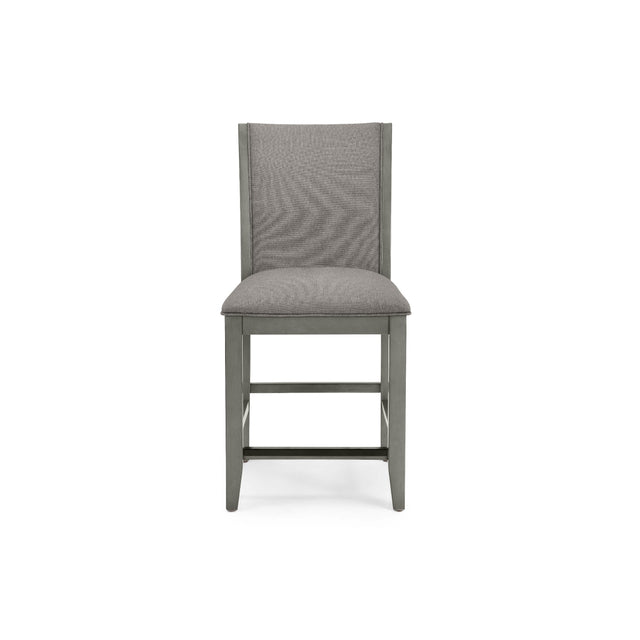 Bellatrix Gray round counter height chair side view
