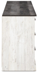 Shawburn Whitewash/Charcoal Gray Dresser — side view