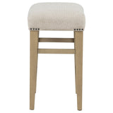 Naser Beige Upholstered Counter Stool Light Oak Set of 2 — product image 4
