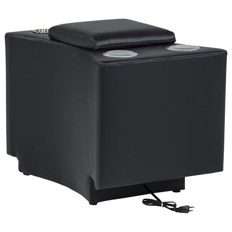 Madden Faux Leather Bluetooth Audio Console with Power Outlet Black — product image 6