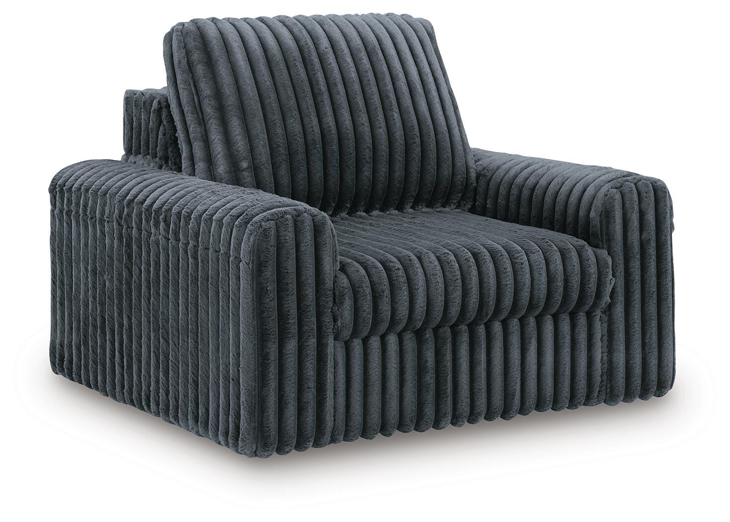 HamlinBay Gunmetal Chenille Power Gliding Chaise angled view