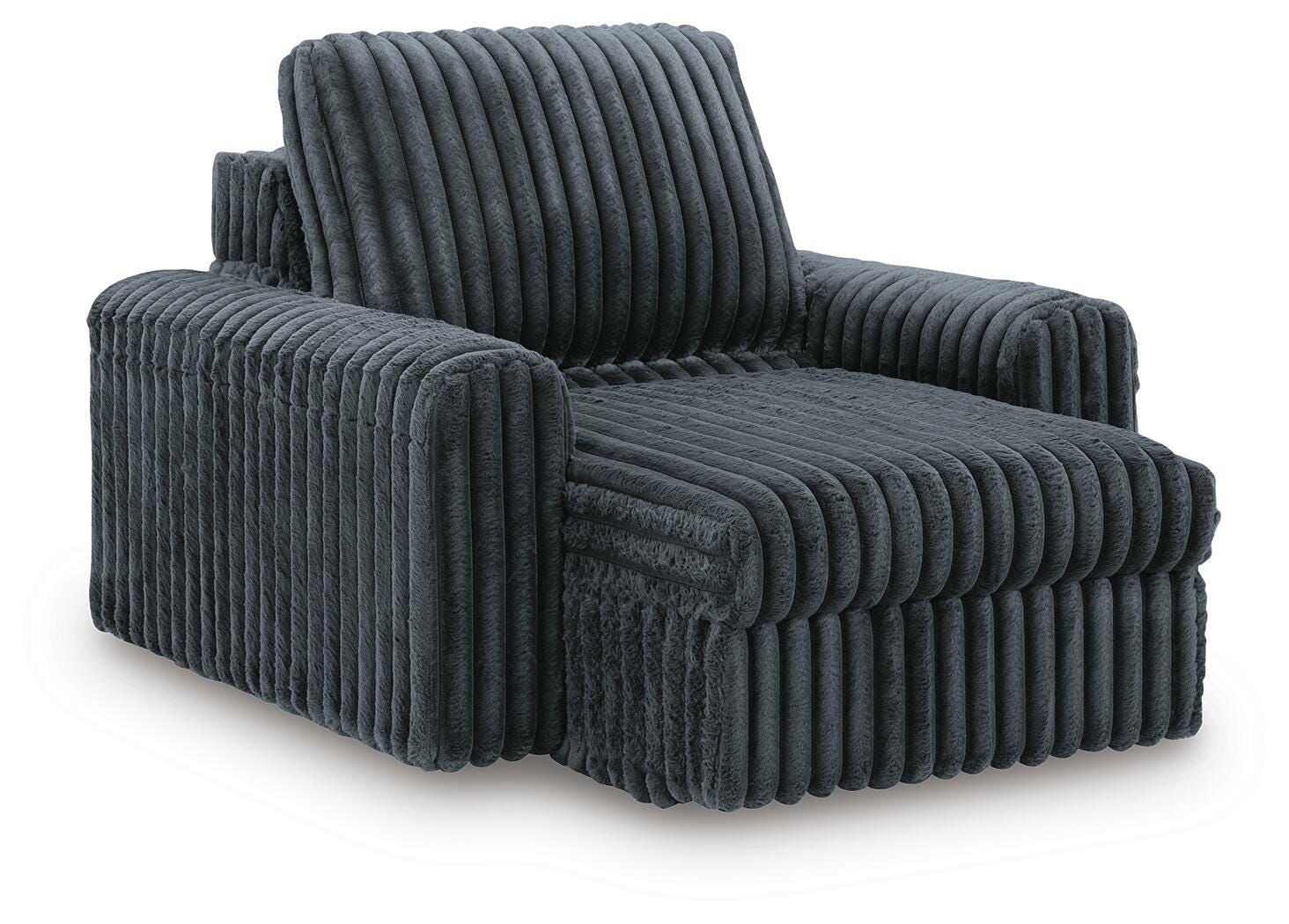 HamlinBay Gunmetal Chenille Power Gliding Chaise angled view