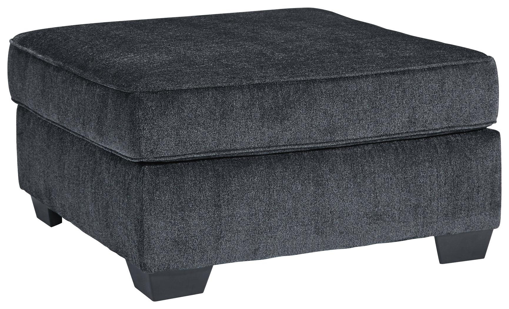 Altari Slate Chenille Oversized Accent Ottoman head-on view highlighting plush cushions