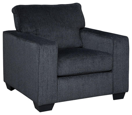 Altari Slate Chenille Chair side profile