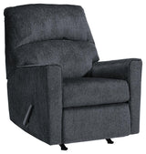 Altari Alloy Chenille Recliner reclining position front angle