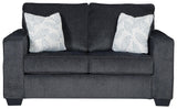 Altari Slate Chenille Loveseat side angle
