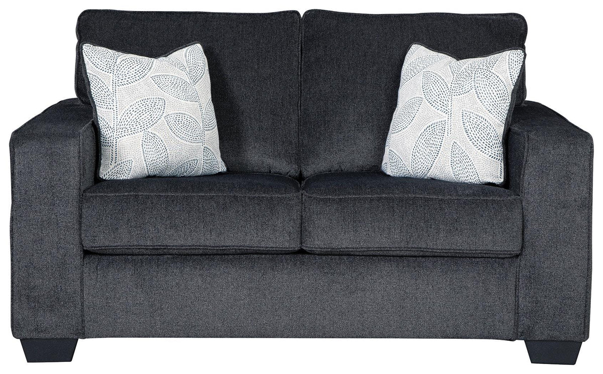 Altari Slate Chenille Loveseat side angle