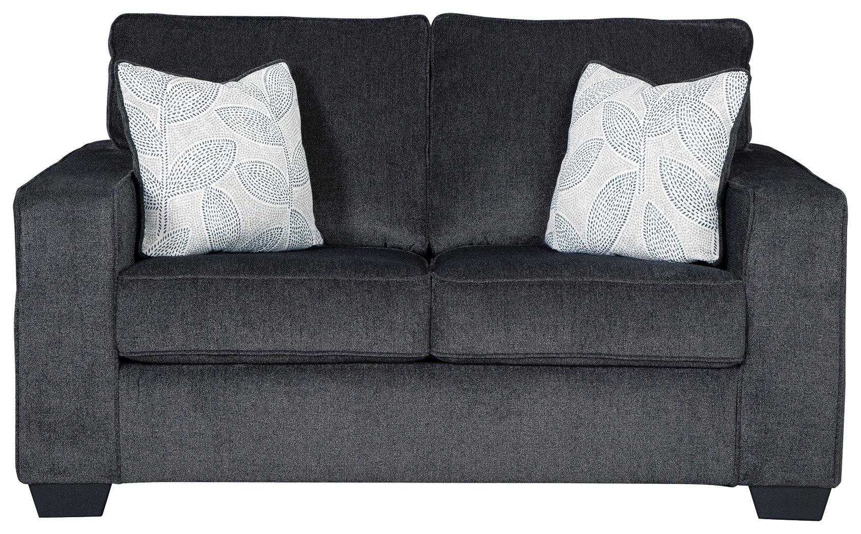 Altari Slate Chenille Loveseat side angle