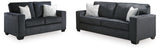 Altari Slate Gray loveseat front view
