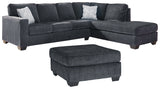 Side view of Altari Slate 2-Piece Sleeper Sectional with Ottoman