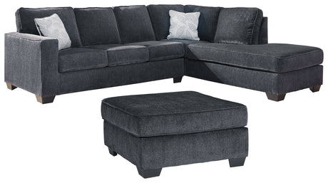Side view of Altari Slate 2-Piece Sleeper Sectional with Ottoman