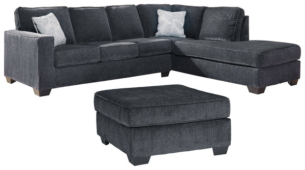 Side view of Altari Slate 2-Piece Sleeper Sectional with Ottoman