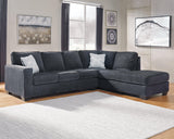 main view of Altari Slate Chenille 2-Piece Sectional With Chaise sectional sofa