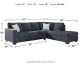 detail view of Altari Slate Chenille 2-Piece Sectional With Chaise sectional sofa