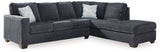 Side perspective of the sectional sofa