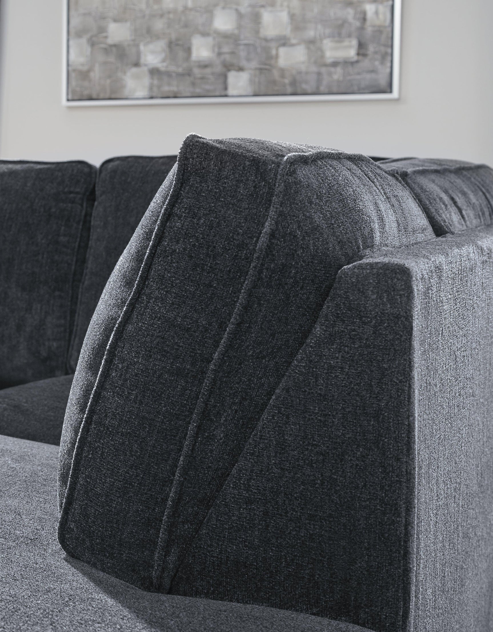 side view of Altari Slate Chenille 2-Piece Sectional With Chaise sectional sofa