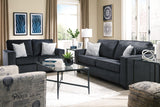 Altari Slate Chenille Loveseat staged in living room
