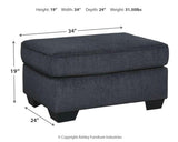 Altari Slate Chenille Ottoman dimension diagram