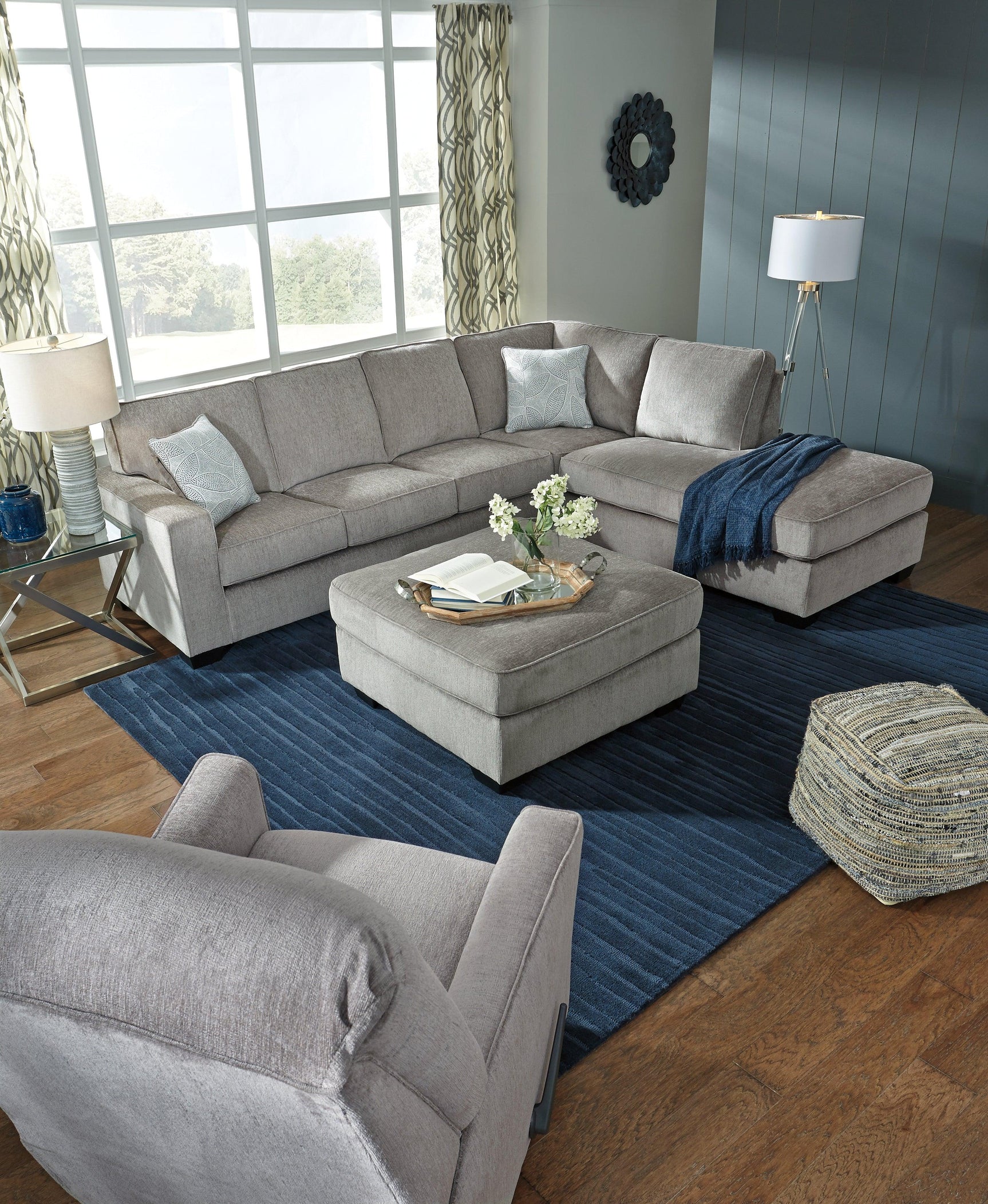 Altari Alloy Chenille Oversized Accent Ottoman mood image vertical