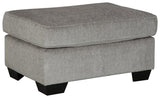 Altari Alloy Chenille Ottoman side view showing faux wood legs