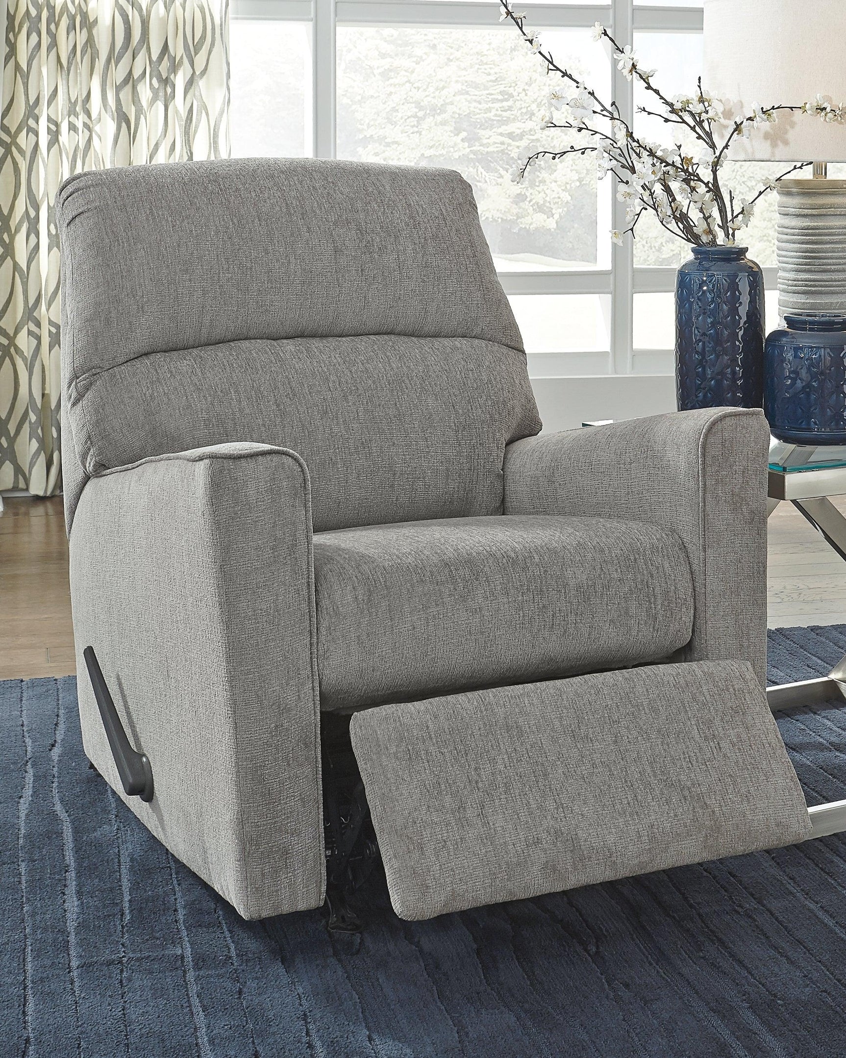 Altari Alloy Chenille Recliner front view close-up