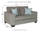 Altari Alloy Chenille Loveseat side profile