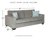Dimension diagram of Altari Alloy Chenille Sofa