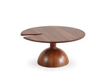 Pomela Walnut side table close-up, highlighting finish