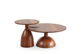 Pomela Walnut side coffee table, square top, angled view