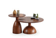 Pomela Walnut center coffee table, square top, front view