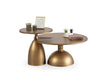 Pomela Gold side table angled view showing gold finish