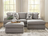 Lindon Smoke 2-Piece Sectional with Chaise and Oversized Accent Ottoman — product view