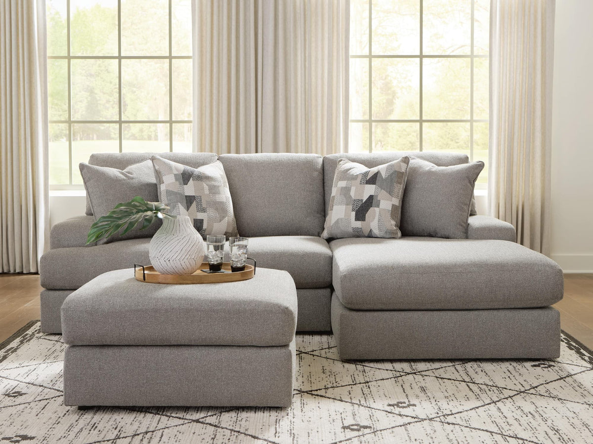 Lindon Smoke 2-Piece Sectional with Chaise and Oversized Accent Ottoman — product view