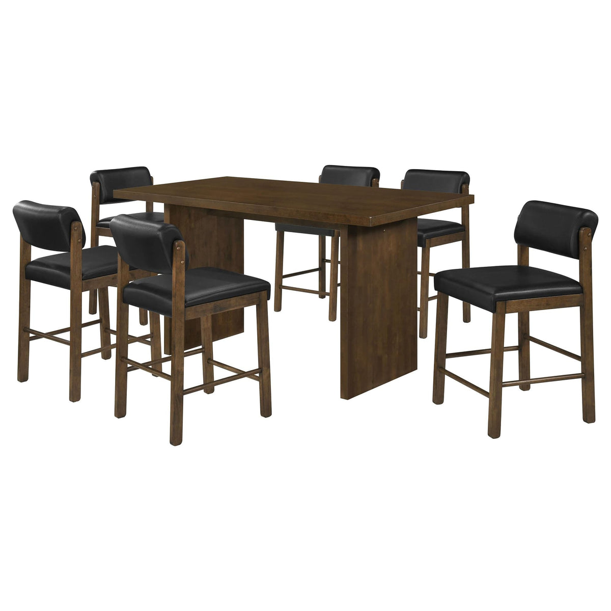 Decker 7-Piece 70-Inch Counter Height Dining Set Black and Walnut — product image 2