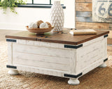 Wystfield White/Brown Coffee Table with 2 End Tables — product view