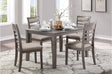 Lovell Gray Fabric Upholstered Rectangular Dining Room Set main view