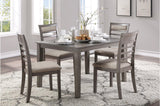 Lovell Gray Fabric Upholstered Rectangular Dining Room Set main view