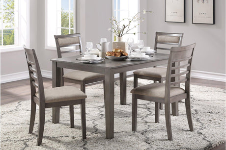 Lovell Gray Fabric Upholstered Rectangular Dining Room Set main view