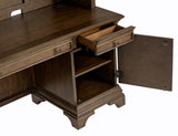 Bracket style legs supporting credenza
