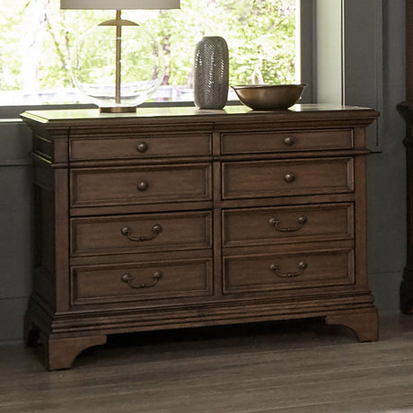 Hartshill 5-Drawer File Cabinet Burnished Oak front angle