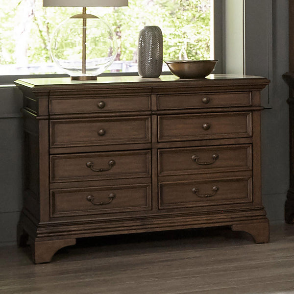 Hartshill 5-Drawer File Cabinet Burnished Oak front angle
