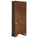 Top view showing stacked design and curved frame of bookcase
